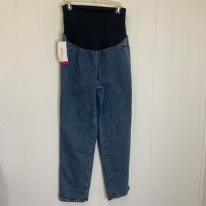 Isabel Jeans Maternity Size 10 Blue Denim 90s Straight Stretch Pull On NEW